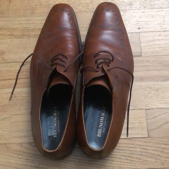 Brunomagli Brown Leather Men’s Oxford Shoes 10.5 M Made in Italy 🇮🇹 - Picture 5 of 9